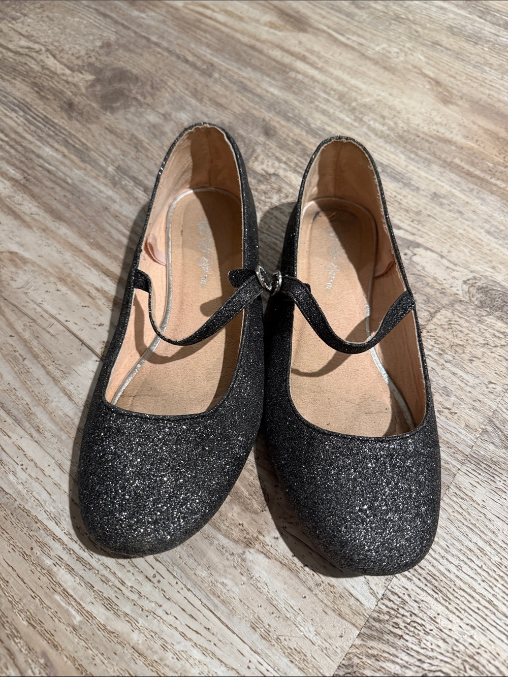 Self Esteem Black Glitter Mary Jane Shoes for Kids